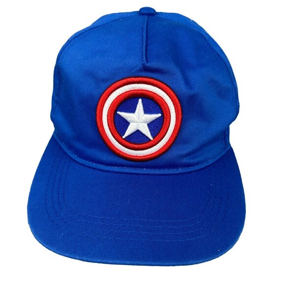 Marvel Captain America Hat Youth Blue Adjustable Snapback Embroidered Logo - Picture 1 of 16